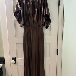 Norma Kamali Obie Elegant Bronze Evening Dress